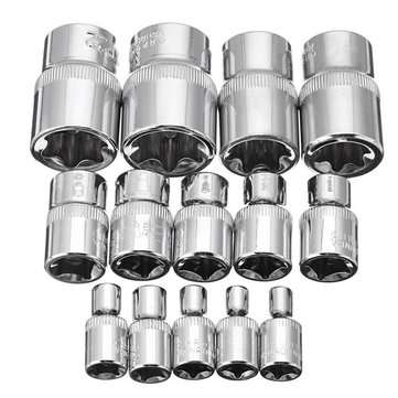 14pcs 1/4 3/8 1/2 Inch Driver Socket E Torx Star Bit Socket with Box