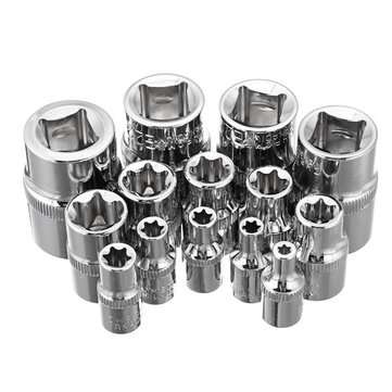 14pcs 1/4 3/8 1/2 Inch Driver Socket E Torx Star Bit Socket with Box