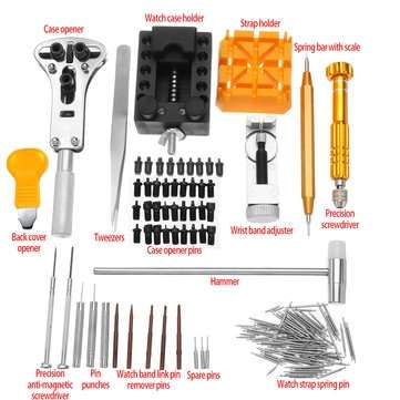 148Pcs Set of Repair Tool Watch Clock Repair Kit Opener Link Pin Remover Set Spring Bar Watchmaker