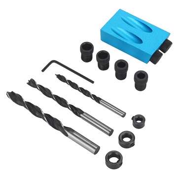 14pcs 15 Degree Drilling Angle Pocket Hole Jig Dowel Drill Joinery Kit (COLOR: BLUE)