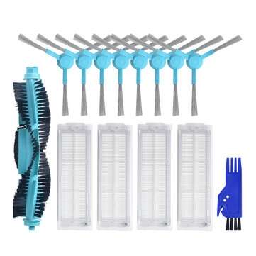 14pcs Replacements for conga 3490 Vacuum Cleaner Parts Accessories Main Brush*1 Side Brushes*8 HEPA