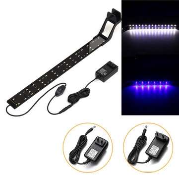 14W 53cm Blue & White LED Adjustable Aquarium Fish Tank Lamp Super Slim Clip On Light (PLUG: USPLUG)