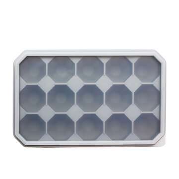 15 Grid Diamond Ice Tray Silicone Stackable Square Kitchen Ice Mold Set for Home Ki... (COLOR: GREY)