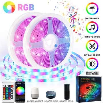 15/20M 12V Music Sync WiFi App Remote RGB LED Stri... (LENGTH: 20M | PLUG: USPLUG | WATERPROOF: YES)