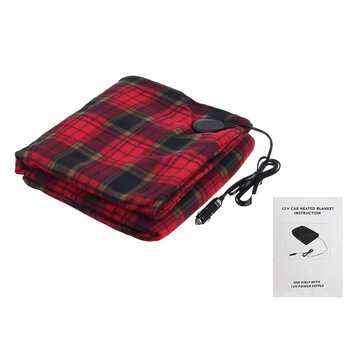 150*110CM Electric Car Blanket Heated 12V Fleece Travel Throw Blanket Warm Gift (COLOR.: RED)