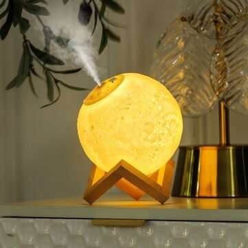 1500ml Air Humidifier 3D Moon Lamp Aroma Essential Oil Diffuser 1200mAh Battery Air... (TYPE: TYPED)