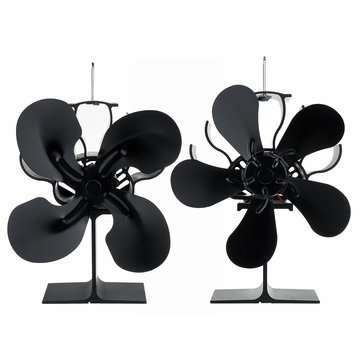 1500RPM 4/5 Blades Stove Fan Silent Fireplace Fire Heat Powere... (TYPE: SEVENLIGHTCOLORSWITHREMOTE)