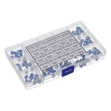 150pcs 15 Values 10 Each Trimming Potentiometer RM-065 Adjustment 100ohm-1M RM065 Variable Resistors