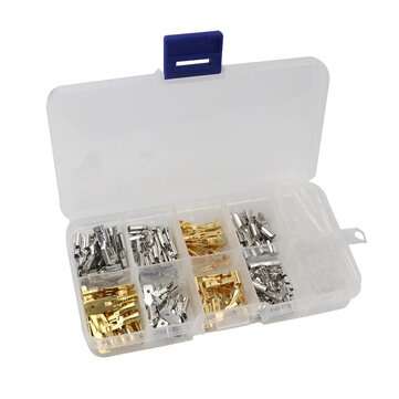 150Pcs 6.3/4.8/2.8/4mm Male Female Butt Terminal With Sleeve Car Spade Connector
