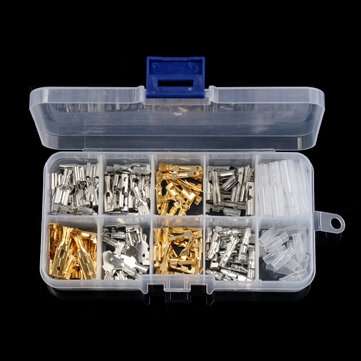 150Pcs 6.3/4.8/2.8/4mm Male Female Butt Terminal With Sleeve Car Spade Connector