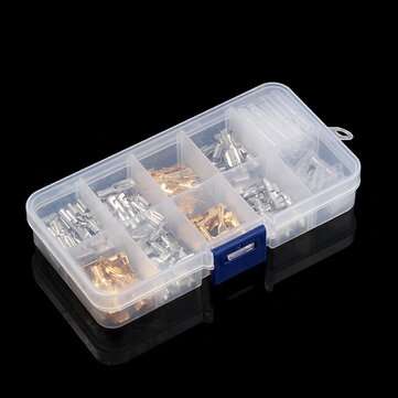 150Pcs 6.3/4.8/2.8/4mm Male Female Butt Terminal With Sleeve Car Spade Connector