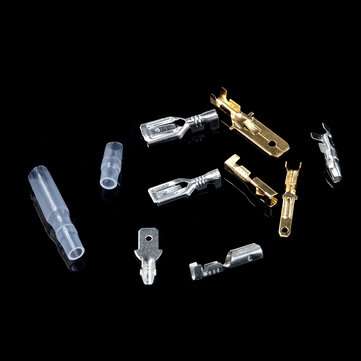 150Pcs 6.3/4.8/2.8/4mm Male Female Butt Terminal With Sleeve Car Spade Connector