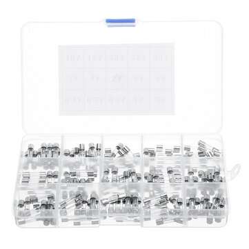 150PCS Fast-blow Glass Tube Fuses Car Glass Tube Fuses Assorted Kit with Box Fuses Household Fuses 0