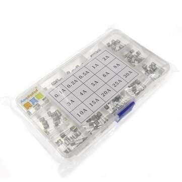 150PCS Fast-blow Glass Tube Fuses Car Glass Tube Fuses Assorted Kit with Box Fuses Household Fuses 0