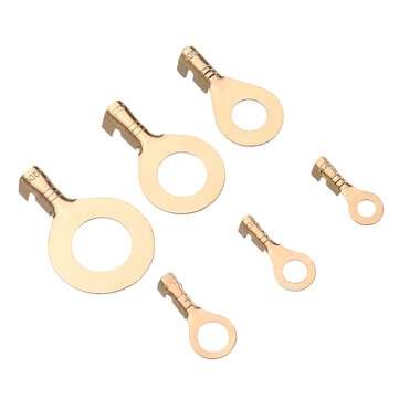 150pcs Ring Type Gold Terminals Golden Brass Non-insulated Crimp Terminals Connectors 3.2mm-10.2mm C