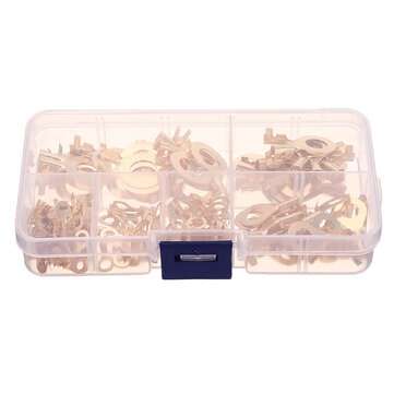 150pcs Ring Type Gold Terminals Golden Brass Non-insulated Crimp Terminals Connectors 3.2mm-10.2mm C