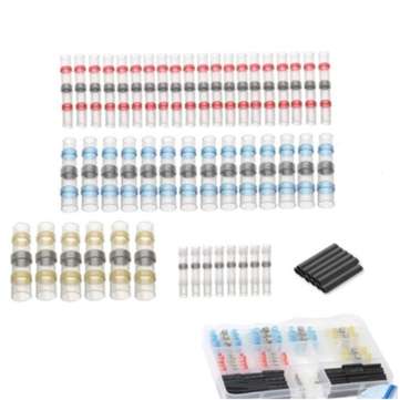 150PCS Solder Seal Wire Connectors Heat Shrink Solder Butt Connectors Terminals Connector Kit Automo