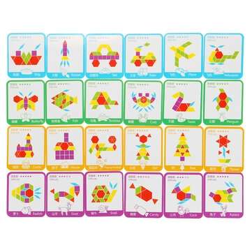 155 Tablets Shape Puzzle Toy Geometric Shapes Jigsaw Puzzle Toys Early Educational Intelligent Kit f