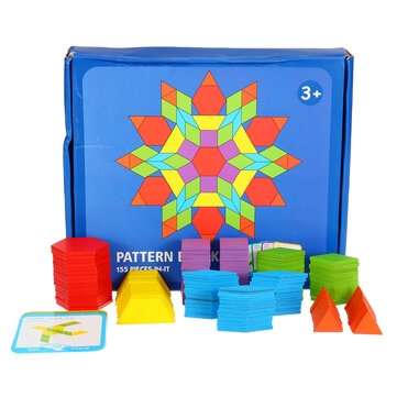 155 Tablets Shape Puzzle Toy Geometric Shapes Jigsaw Puzzle Toys Early Educational Intelligent Kit f