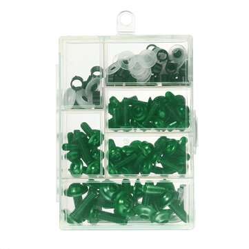 158PCS Fastener Clip Screw Bolt Kit M5 M6 For Motorcycle Sportbike Windscreen (COLOR: GREEN)