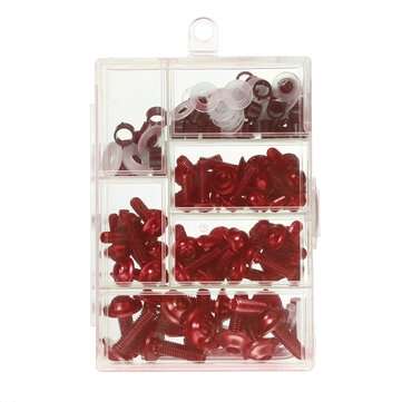 158PCS Fastener Clip Screw Bolt Kit M5 M6 For Motorcycle Sportbike Windscreen (COLOR: RED)