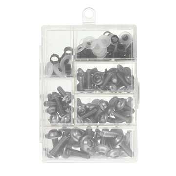158PCS Fastener Clip Screw Bolt Kit M5 M6 For Motorcycle Sportbike Windscreen (COLOR: SILVER)