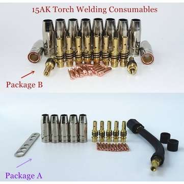 15AK Welding Torch Consumables eu Style 180A MIG Torch Nozzle Gaas Tips Guun Holder... (SIZE: 0.9MM)