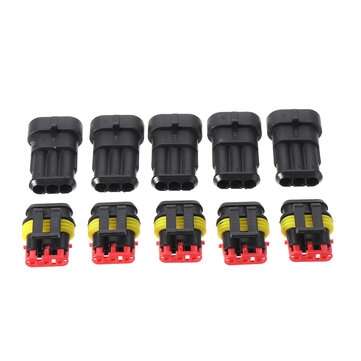 15pcs 2/3/4 Pins Waterproof Electrical Wire Connectors Plug For Car&Motorcycle