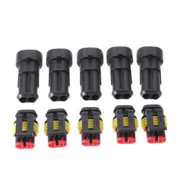 15pcs 2/3/4 Pins Waterproof Electrical Wire Connectors Plug For Car&Motorcycle