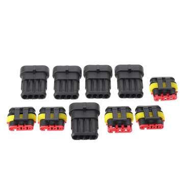 15pcs 2/3/4 Pins Waterproof Electrical Wire Connectors Plug For Car&Motorcycle