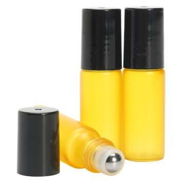 15Pcs 5mL Mixed Color Roller Ball Glass Bottle Small Container for Perfume Essential Oil