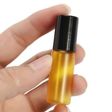 15Pcs 5mL Mixed Color Roller Ball Glass Bottle Small Container for Perfume Essential Oil