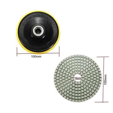 15pcs 4 Inch Polishing Pads Set 50-6000 Grit Wet Dry Diamond Polishing Pads with Self-Adhesive Disc