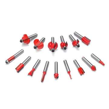 15pcs 8mm Shank Router Bit Tungsten Carbide Rotary Tool Wood Cutter
