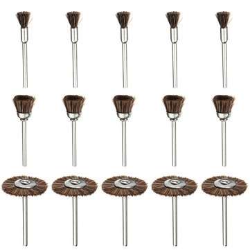 15pcs Nylon Bristle Brushes Set Deburring Cleaning Polishing Tool For Electric Grinder