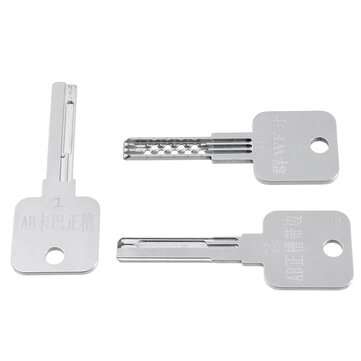 15PCS Stainless Steel Soft Hard to Pry Open the Key Key lock Pi Various Key Embryos, Multi-slot Keys