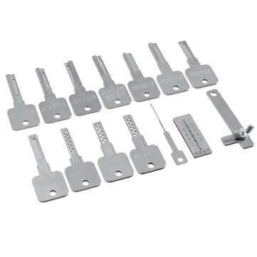 15PCS Stainless Steel Soft Hard to Pry Open the Key Key lock Pi Various Key Embryos, Multi-slot Keys