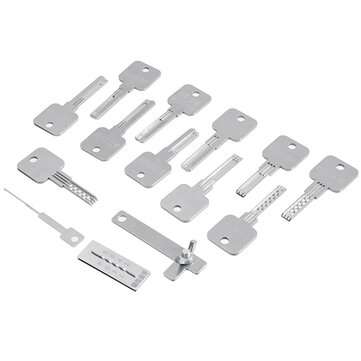 15PCS Stainless Steel Soft Hard to Pry Open the Key Key lock Pi Various Key Embryos, Multi-slot Keys