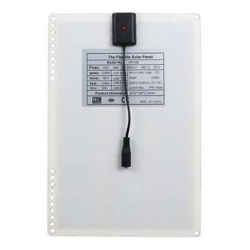15W 18V 27*19cm IP65 Polycrystalline Solar Panel with USB Port+4Pcs Suction Cups