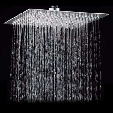 15x15cm 6 Inch Square Water-saving Pressurized Top Spray Rain Rainfall Shower Head 201 Stainless Ste