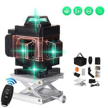 16 Line Laser Level Green Light Auto Self Leveling Cross 360 Rotary Measuring (TYPE: EUADAPTER)