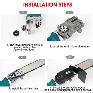 16 Inch Electric Chainsaw Bracket Stand Adaptor Changed Woodworking Chain saw kit for Angle Grinder