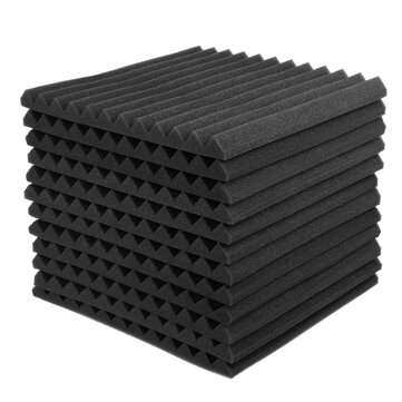 16 Pcs Soundproofing Wedges Acoustic Panels Tiles Insulation Closed Cell Foams (COLOR.: BLACK)