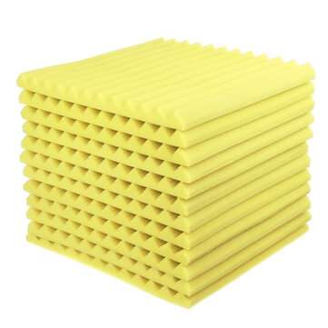 16 Pcs Soundproofing Wedges Acoustic Panels Tiles Insulation Closed Cell Foams (COLOR.: YELLOW)