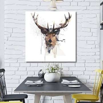 16`` Abstract Stag Deer Canvas Picture Printed Paintings Dcor Framed / Unframed (FRAME: DIBINGKAI)