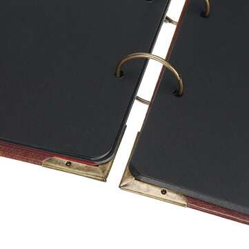16`` PU Leather Scrapbook Photo Album Memory Books DIY Craft Ring Photo Frame with 3 Stickers Annive