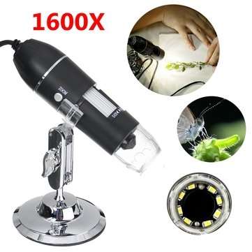 1600X 8LED 2MP USB Zoom Digital Microscope Hand Held Biological Camera