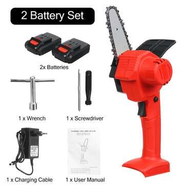 1600W 21V 4Inch Rechargeable Electric Chain Saw Handheld Woodworking Cutter Tool w/ 1/2... (TYPE: A)