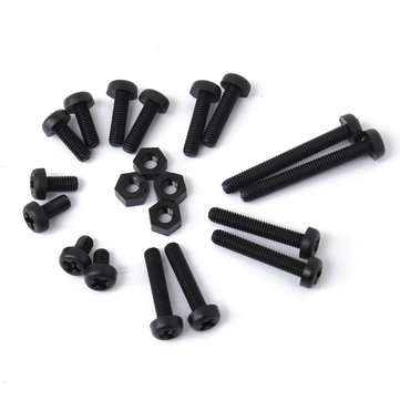 160Pcs Metric M3 Black Nylon Phillips Pan Head Screw Nut Assortment Set