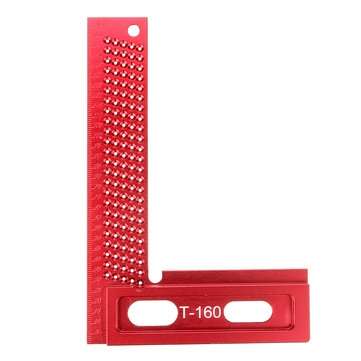 160mm Aluminum Alloy Woodworking Square Hole Positioning Metric Measuring Ruler Car... (SIZE: 160MM)